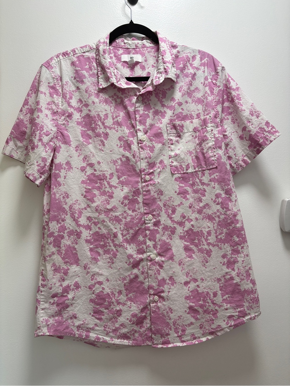 bp Pink & White Short-Sleeve Button-Down Shirt